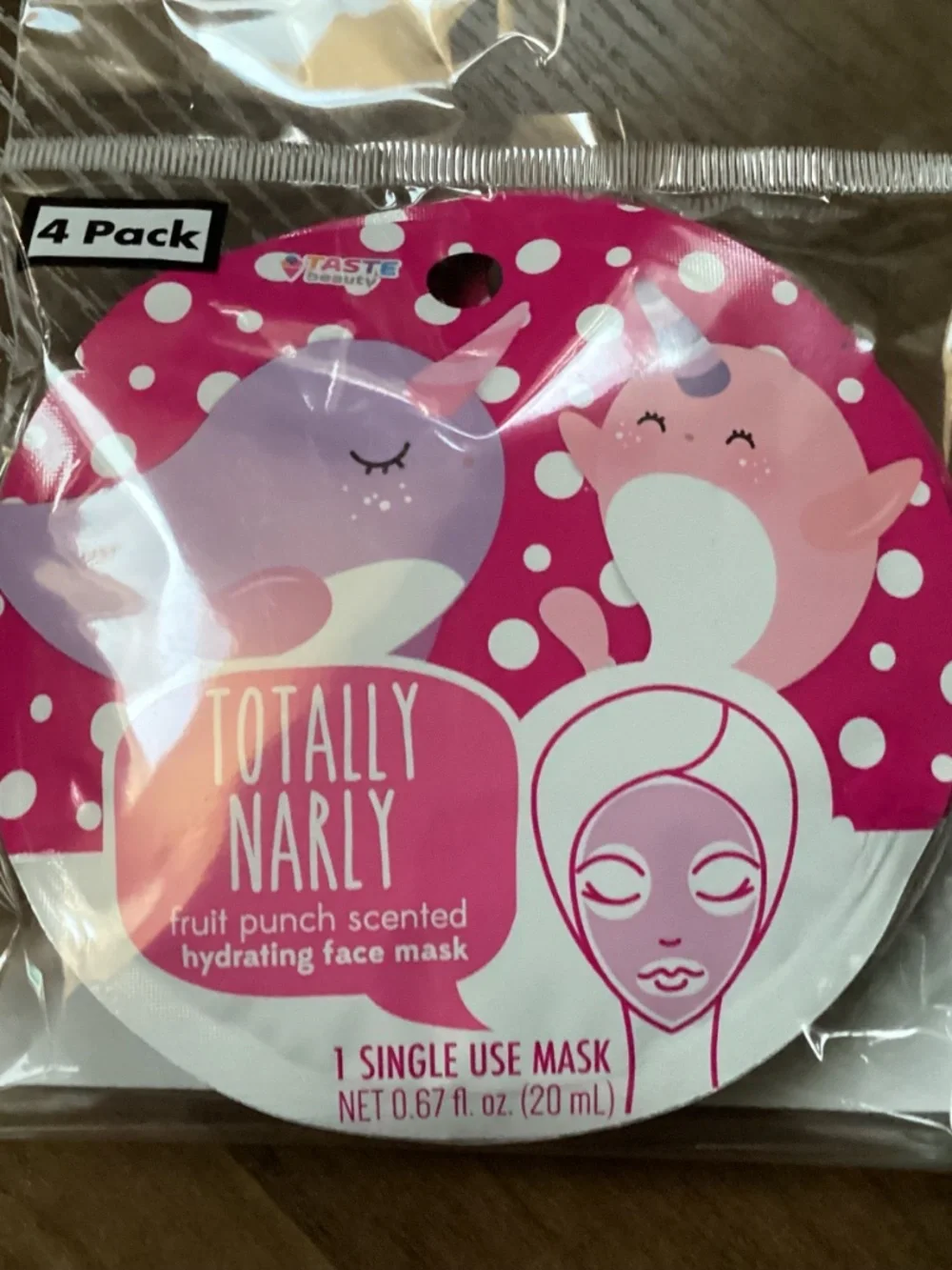 Taste Beauty Scented Masks Bundle New 20 ml each mask  2 packs=8 masks total